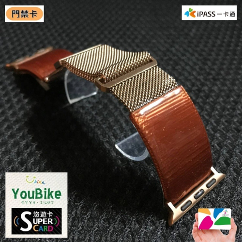 ?免運AppleWatch SuperCard超級悠遊卡錶帶~米蘭運動防水型(APPALE全系列通用)一卡通PLUS