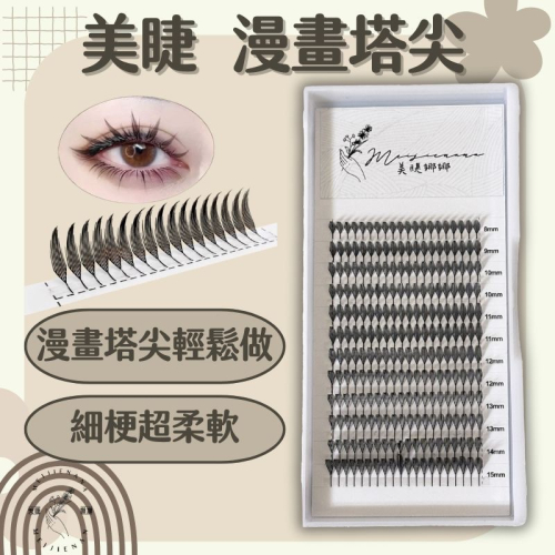 中式美睫 現貨 漫畫塔尖 漫畫款睫毛 朵毛 便利花 無需開花技術 不散根 美睫 假睫毛 現貨秒發MJNN