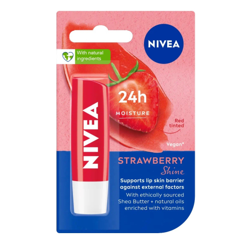 【NIVEA 妮維雅】水漾護唇膏-草莓亮彩(4.8g)【0061】