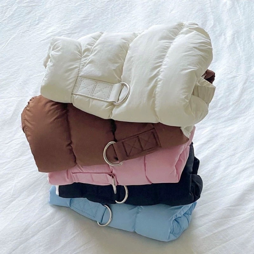 現貨 寵物貓狗羽絨衣服 秋冬棉服 可以牽引 內刷毛蓬鬆溫暖 小型犬