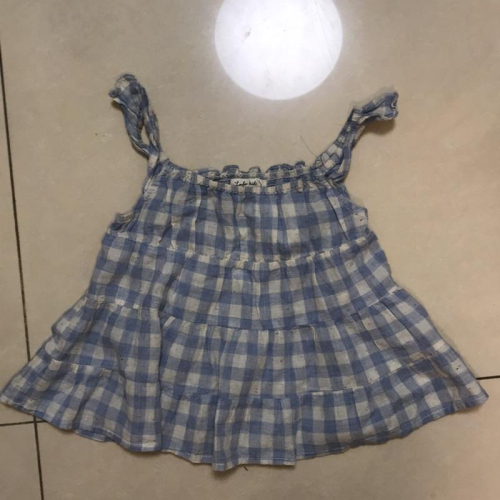 全新lovffee 無袖 吊帶 100cm 涼爽 短袖 上衣 背心 蛋糕裙女童 連身裙