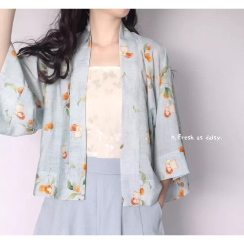 ｜春日醒｜夏枝竹影?改良式漢服日常漢服漢服女裝漢服上衣開衫對襟衫宋制貉袖春夏少女
