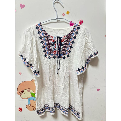 民俗風超涼爽寬鬆上衣/長版上衣/夏天很舒服/可當孕婦裝