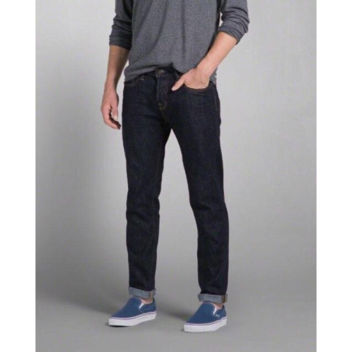 全新正品 A&F 深色牛仔褲 麋鹿經典原色合身牛仔褲 男士潮褲28x30