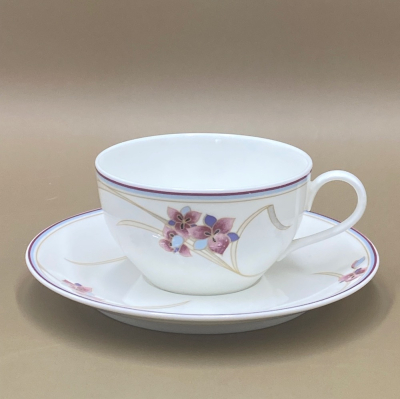 日本Narumi鳴海骨瓷蘭花花茶/咖啡杯組