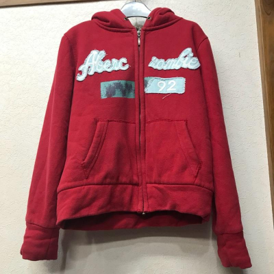 A&F 連帽外套 紅色 女用