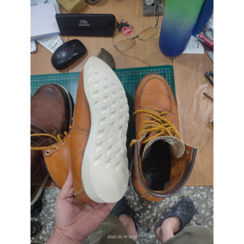 Timberland，RedWing天柏倫靴 換白底修鞋，修理鞋底