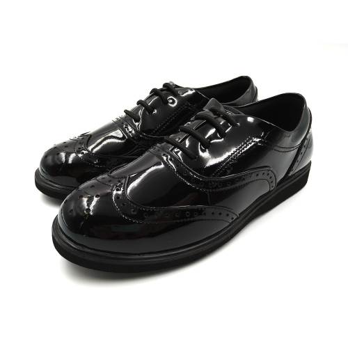 ELEFUNK ＂CAS-80B＂ CLASSIC CASUAL SHOES LITE 經典黑色亮皮 布洛克 輕量復古鞋