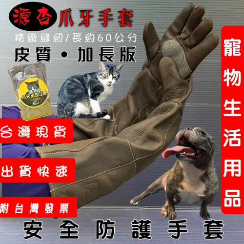★JIA-JIA★源杏爪牙手套 大號 60cm 防咬 掌心二層皮質 寵物 防抓咬 防護 貓抓 狗咬 加厚 鸚鵡 刺蝟