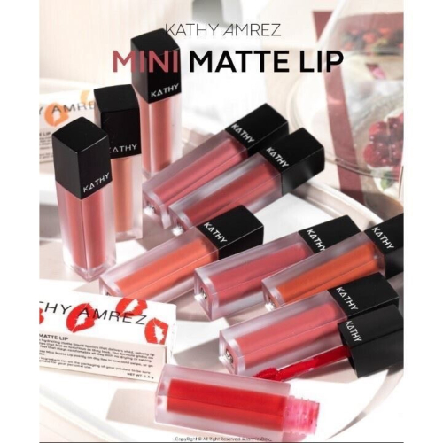 全色號 超美｜KATHY AMREZ 迷你唇釉 MINI Matte lip 1.5g 不沾杯 持色 保濕 泰妝