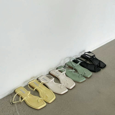 A965 套指 1.5cm ｜正韓韓國代購｜斜邊 T字 平底 涼鞋｜OIOI KOREA｜2229