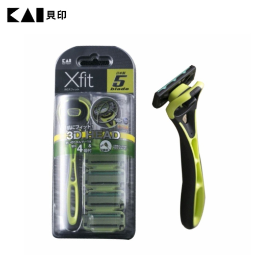 日本貝印 KAI - Xfit 5刀刃刮鬍刀+4替刃 XF5-4BS