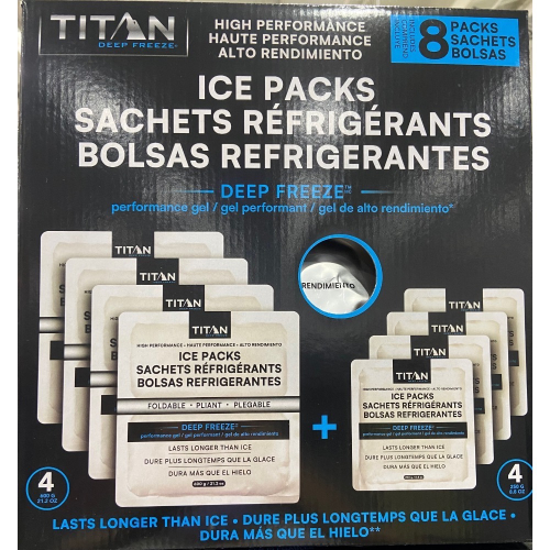 TITAN 保冷冰磚八件組 250公克保冰磚X4入+600公克保冰磚X4入-吉兒好市多COSTCO代購