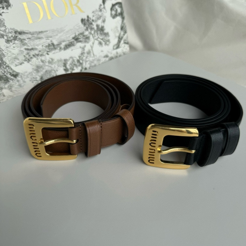 Miumiu 3.0拼接羊皮腰帶