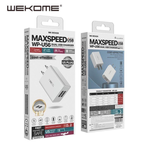 台灣現貨?公司正貨 WK DESIGN WP-U56 雙USB充電頭 雙孔充電器