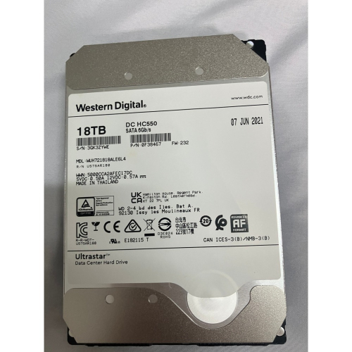 WD 威騰 HC550 16TB 二手 企業級 3.5吋 HDD硬碟 大容量 近兩萬小時 512MB CMR