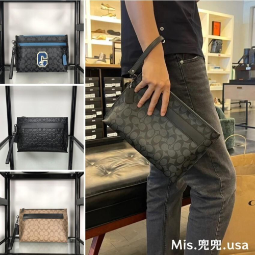 保固 現貨 COACH 蔻馳包包 Mis.兜兜?時尚男士手拿包 文件包 公文包 公事包 公務包 男士大容量手拿包 手