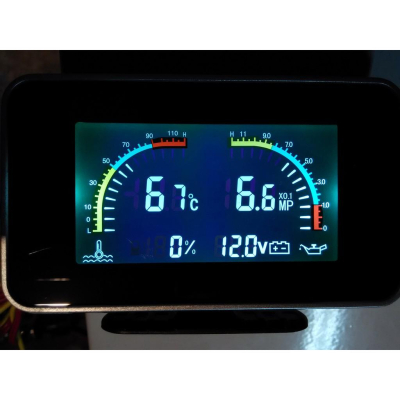 引擎油壓表 機油壓力 電壓 燃油餘量 表 數位顯示 4合1