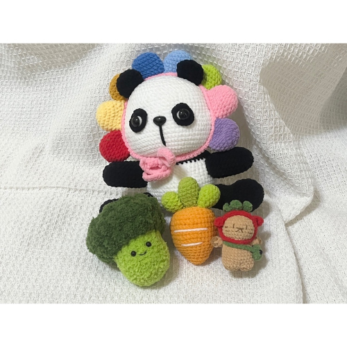 毛線成品專屬賣場 大貓熊、花椰菜、胡蘿蔔、小貓