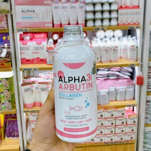 正版公司貨中文標已登錄 Alpha Arbutin Collagen Bath Cream 450ml pemutih