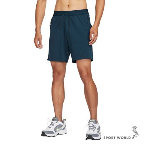 Nike 排汗短褲 男裝 6吋 拉鍊口袋 藍綠【運動世界】FV8699-478