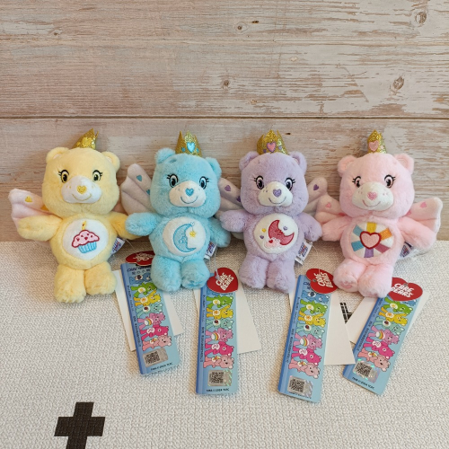 全新正版Care bears彩虹熊天使翅膀皇冠玩偶吊飾掛件