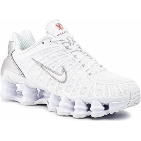 NK Shox TL White and Max Orange 女款
