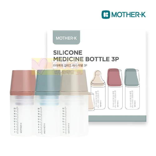 韓國MOTHER-K 矽膠三重奏餵食組 - 嬰幼兒矽膠餵食器3入組/餵食器/矽膠/寶寶餵液器/分裝瓶