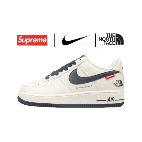 ?Nike AF1 X The North Face X Supreme 空軍1號三方聯名款 米白黑勾