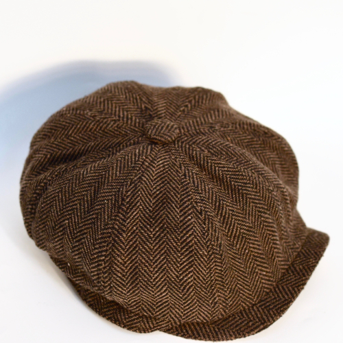 EL CAMINO Herringbone 8 Panel Riders Cap 報童帽 貝雷帽 魚骨紋