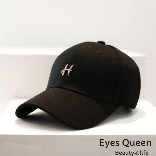 【Eyes Queen】 現貨 硬頂棒球帽 H字母英文刺繡棒球帽 遮陽帽 棒球帽 帽子 立體H字棒球帽 鴨舌帽 帽子女