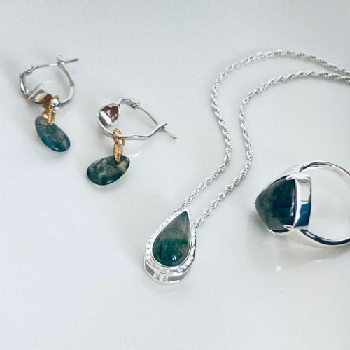 CEDONY | 中性首飾單品 穿越光影的時光軌跡 天然海藻瑪瑙 日系品牌同款 | 項鍊 戒指 耳釘 耳墜