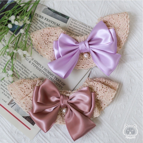❀毛咪 ᴍᴀᴏᴍɪ｜經典領結蕾絲領巾❀ 寵物領巾｜圍脖｜脖圍｜飾品｜貓｜狗