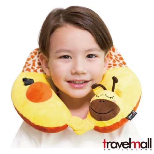 Travelmall 動物系列專利3D按壓式充氣枕-長頸鹿版(袋裝版)