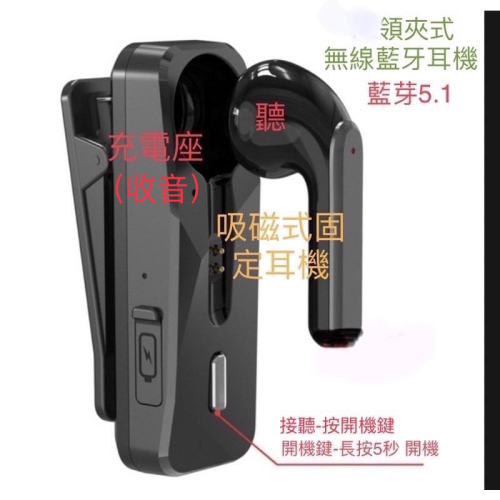 2024年款 新款 Y01 L1 F906 領夾式 藍牙5.1 無線藍牙耳機 Type C 商務 來電震動 司機