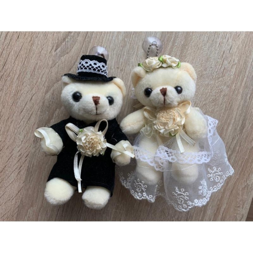 全新 結婚婚禮新郎新娘小熊一對 （坐姿版）