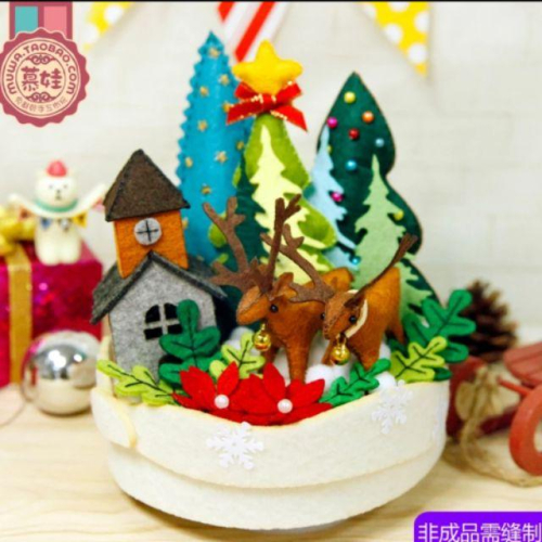 【Diy親手縫更有愛♡現貨】《璀璨聖誕音樂盒》不織布材料包/免裁剪/批發/文創/療癒/暫離手機/孕期手作/親子手作