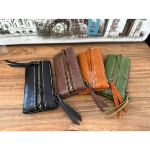 ? 現貨【?? Tanned】|韓國 2story牛皮拉鍊鑰匙零錢包?正韓 真皮系列 牛皮皮革 鑰匙包 復古包 車鑰匙包