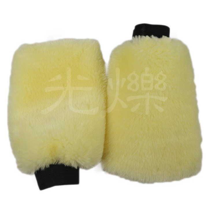 YLC。B015 仿羊毛擦車手套 洗車羊毛絨手套 汽車用品 家務清潔 打蠟 美容工具 海綿 自助