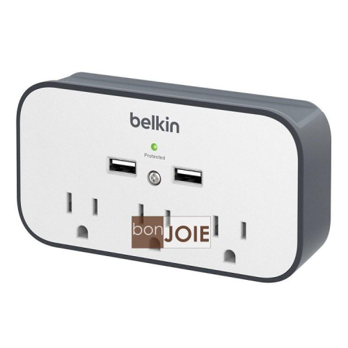 美國貝爾金 Belkin 迷你三孔插座 + 雙 12W/2.4AMP USB 插座 (全新盒裝) 電源延長線
