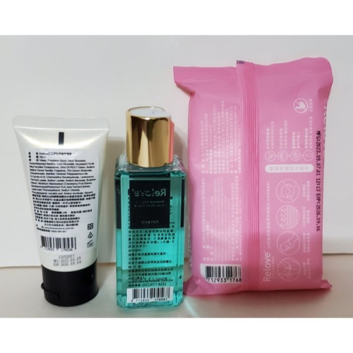 全新 Relove 胺基酸私密清潔凝露(30ML)+抑菌手洗精(80ML)+私密肌弱酸濕紙巾玫瑰香氛(15抽)
