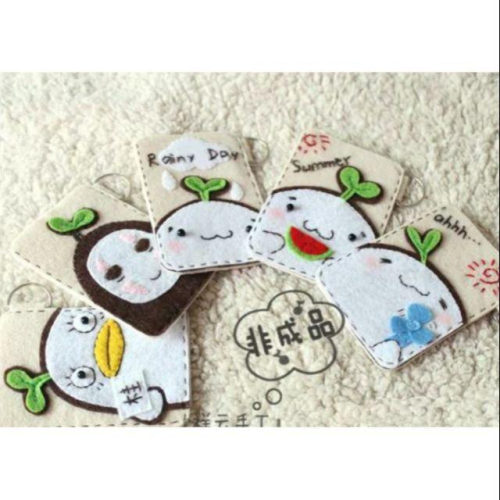 【親手縫更有愛＊現貨】《文字君雙卡位卡套》不織布材料包/ 免裁剪/謝師禮/情人節/畢業禮物/閨蜜/母親節禮物/彌月賀禮