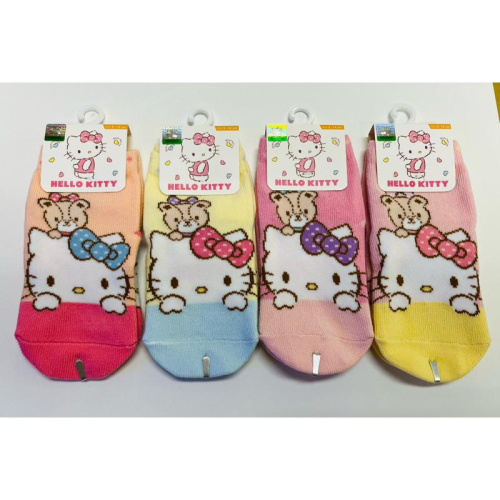 現貨?Sanrio 三麗鷗 HELLO KITTY-小熊 直版襪 止滑襪 兒童短襪 女童襪 KT-A236