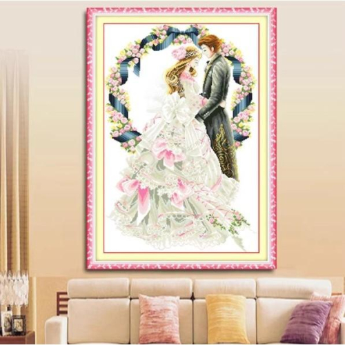 [臺灣現貨含運]十字繡材料包52*75cm 中格三股 高貴婚禮 喜慶婚房 自己繡 DIY線繡 臥室 非滿繡