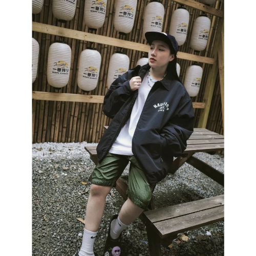 ❤️星光衫悅❤️NAUTICA長谷川輕量級薄款教練服夾克外套男女情侶款防水防風戶外復古工裝機能休閒運動立領a10