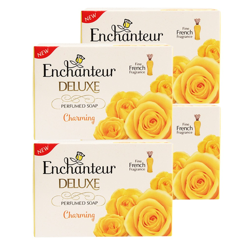福利品【Enchanteur 艾詩】黃玫瑰精油香皂4入組-魅力吸引(90g*4入組)【NG-4354】