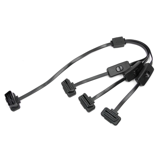 汽車 OBD2 一分三 開關 延長線 一拖三 轉接線扁線 60CM 16針8芯 OBD II 1分3