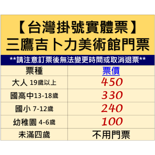 【台灣出貨實體票】代購 三鷹 吉卜力 宮崎駿 美術館門票