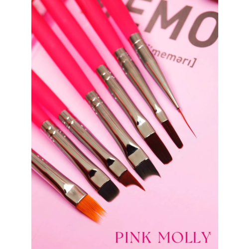 pinkmolly - 美甲專用美甲筆/建構筆加長拉線筆/新火龍果色筆桿
