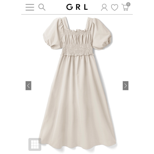 GRL米色公主袖連身裙